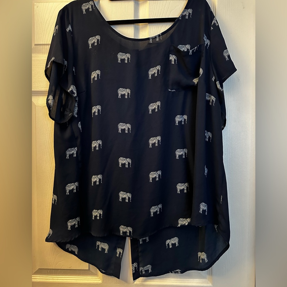 Elephants! Blue blouse